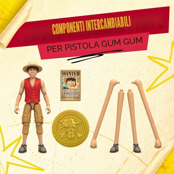 ONE PIECE ACTION FIGURE 15 CM MONKEY ACCESSORI E BRACCIA ALLUNGABILI