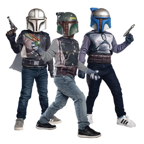 COFANETTO STAR WARS SET COMPLETO CON TOP  BOBA FETT, JANGO FETT E THE MANDALORIAN.