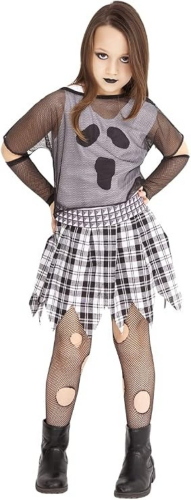 COSTUME PUNKY GHOST BIMBA TAGLIA L 8-10 ANNI