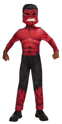 COSTUME AVENGERS HULK ROSSO CLASSIC TAGLIA S 7-8 ANNI