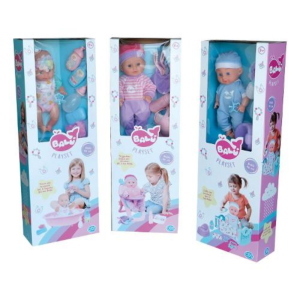 BALÙ - BEBÈ 30 CM PLAYSET PASSEGGINO E BAMBOLA 2 MOD. CON VASCA E PASSEGGINO