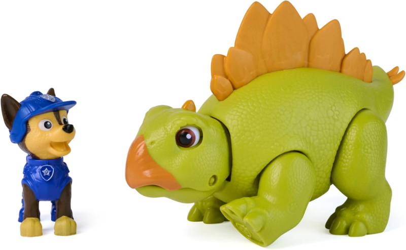 PAW PATROL DINO MOVIE CUCCIOLI RUGGENTI DINOSAURO STEGOSAURO CON CHASE