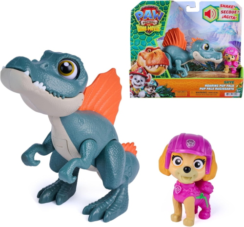 PAW PATROL DINO MOVIE CUCCIOLI RUGGENTI DINOSAURO SPINOSAURO CON SKYE