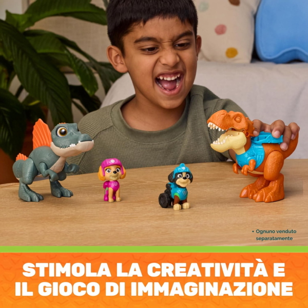 PAW PATROL DINO MOVIE CUCCIOLI RUGGENTI DINOSAURO SPINOSAURO CON SKYE