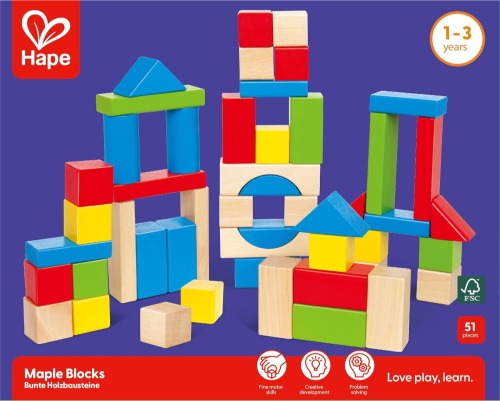 BLOCCHI D'ACERO LEGNO 50PZ