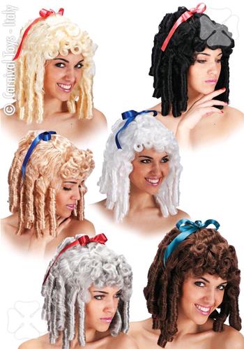 PARRUCCA CON BOCCOLI COLORI ASSORTITI