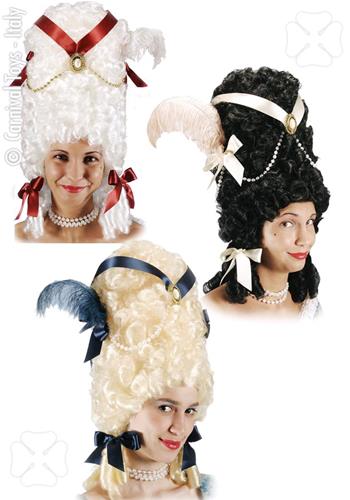 PARRUCCA POMPADOUR CON DECORAZIONI ASSORTITA