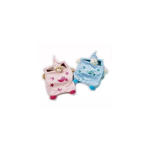 PELUCHE DOUDOU GOOD NIGHT ZEROTRE ROSA O AZZURRO CM 29