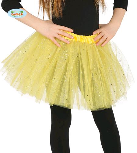 TUTU GIALLO CON GLITTER BAMBINA 30 CM