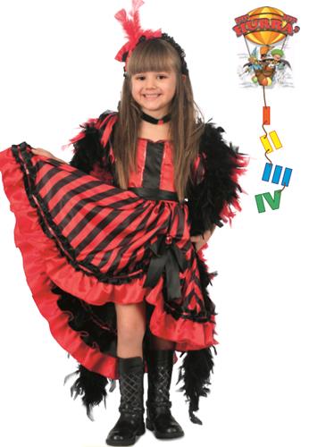 VESTITO COSTUME Maschera di CARNEVALE bambina - Ballerina CAN CAN