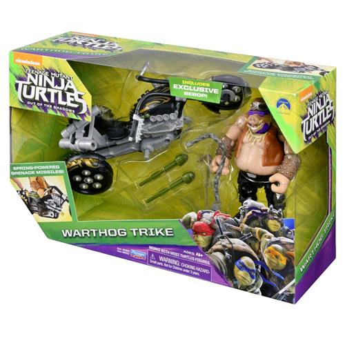 TARTARUGHE NINJA MOVIE VEICOLO WARTHOG TRIKE CON PERSONAGGIO BEBOP