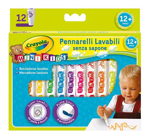 MINI KIDS CONFEZIONE 12 PENNARELLI LAVABILI 12 MESI IN SU