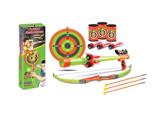 SET ARCO-CERBOTTANA CON BARATTOLI + BERSAGLIO