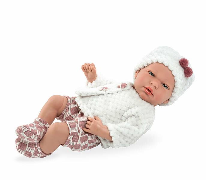 ARIAS - BAMBOLA REBORN DOLCE BEBÈ 40 CM CORPO MORBIDO CON SONAGLIO E CIUCCIO 60235