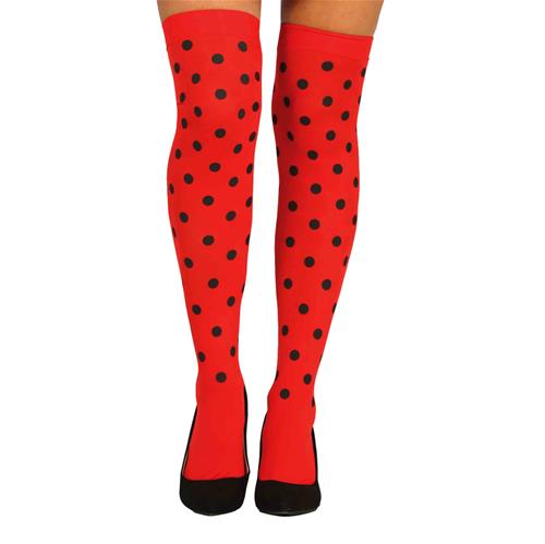 CALZE ROSSE POIS NERI