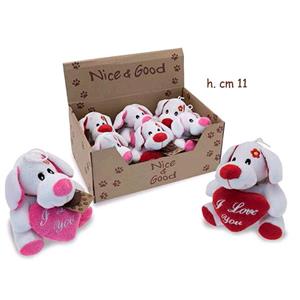 PELUCHE CAGNOLINO I LOVE YOU CM 11