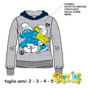 PUFFI FELPA C/CAPPUCCIO ASST. MIS. M/L 2/6 ANNI