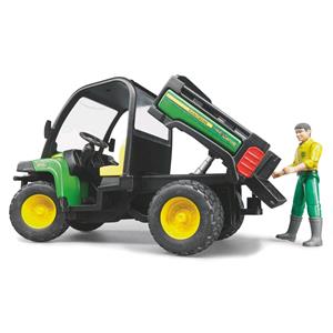 BRUDER TRATTORE JOHN DEERE GATOR 855D CON PERSONAGGIO