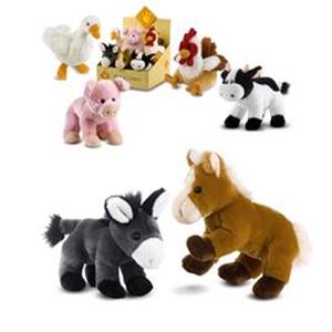 PELUCHE PICCOLI PLUSH FATTORIA FARM  CM21 MUCCA MAIALE CAVALLO ASINO GALLINA