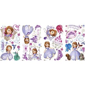 DISNEY SOFIA THE FIRST ADESIVI DA PARETE 4 FOGLI 25X45CM