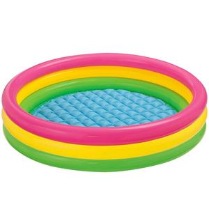 PISCINA 3 ANELLI ARCOBALENO CM 114X25 FONDO GONFIABILE