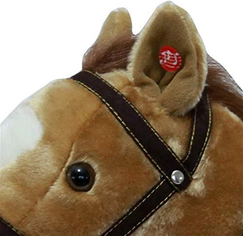 CAVALLO A DONDOLO CON SUONI - MARRONE CHIARO CON BANDANA