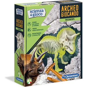 SCIENZA E GIOCO - ARCHEOGIOCANDO- NEW TRICERATOPO LUMINOSO AL BUIO