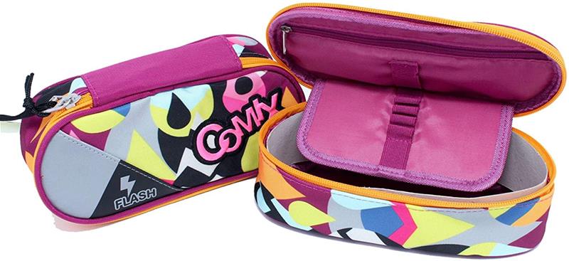 ASTUCCIO SCUOLA OVALE ORGANIZZATO COMIX FLASH VERDE 