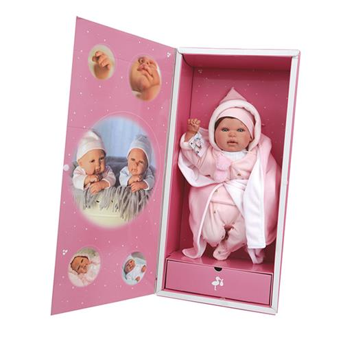 ARIAS - BAMBOLA REBORN CON COPERTA ROSA