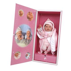 ARIAS - BAMBOLA REBORN CON COPERTA ROSA