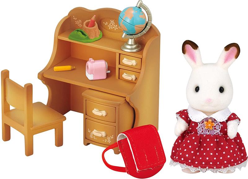 SYLVANIAN FAMILIES - SET SCRIVANIA SORELLA CONIGLIO CIOCCOLATO