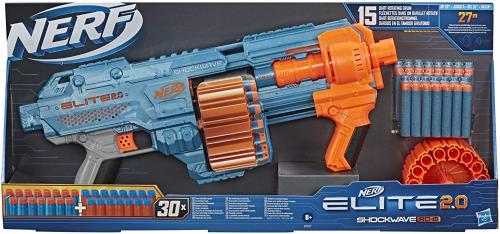 NERF ELITE 2.0 SHOCKWAVE RD15 BLASTER CON 30 DARDI INCLUSI