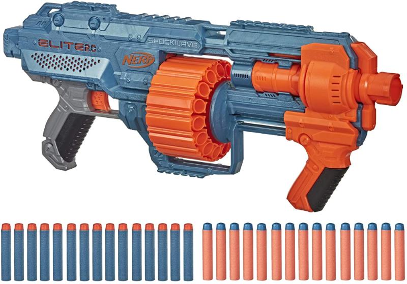 NERF ELITE 2.0 SHOCKWAVE RD15 BLASTER CON 30 DARDI INCLUSI