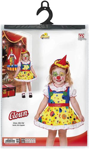 COSTUME CLOWN PAGLIACCIO BAMBINA TAGLIA 2-3 ANNI