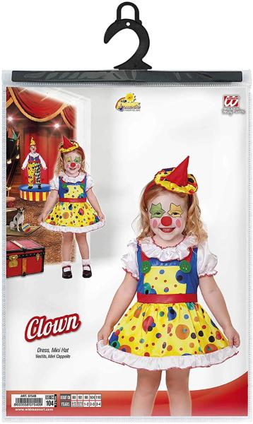 COSTUME CLOWN PAGLIACCIO BAMBINA TAGLIA 2-3 ANNI