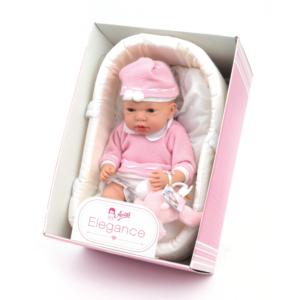 ARIAS - BEBÈ 40 CM CORPO MORBIDO ROSA IN CULLA 60238