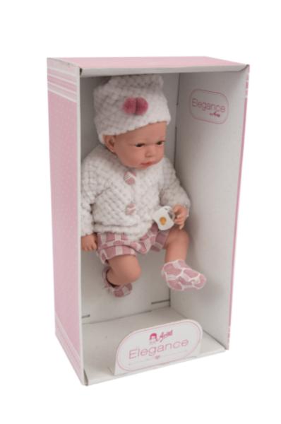 ARIAS - BAMBOLA REBORN DOLCE BEBÈ 40 CM CORPO MORBIDO CON SONAGLIO E CIUCCIO 60235