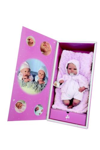 ARIAS - BAMBOLA REBORN 45 CM CORPO MORBIDO CON CUSCINO ROSA