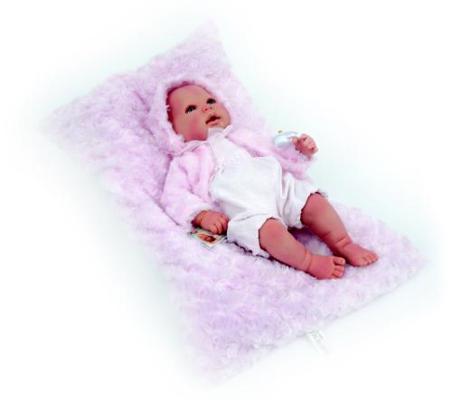 ARIAS - BAMBOLA REBORN 45 CM CORPO MORBIDO CON CUSCINO ROSA