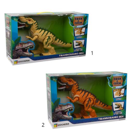 PARK&FARM - T-REX CON VERSO, LUCI E SUONI CAMMINANTE 2 COLORI