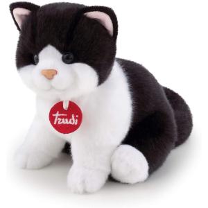 PELUCHE GATTO BRAD BIANCO E NERO CM 22