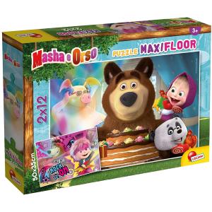 PUZZLE MAXIFLOOR 2 X 12 PZ MASHA ORSO - FACCIAMO FESTA!