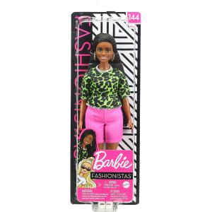 BARBIE FASHIONISTAS - BAMBOLA CON TRECCE CASTANE CON MAGLIA LEOPARDATA 144