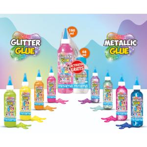 CREA SLIME SET GLITTER METALLIC GLUE CREATIVITY  ATTIVATORE GRATIS