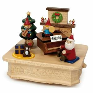 WOODERFUL LIFE CARILLON SANTA PIANISTA CON FOLLETTI