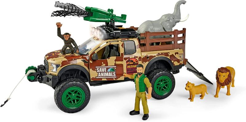 WILD PARK FORD RANGER 1:24 + PERSONAGGIO E ANIMALI