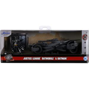 MODELLINO DIE CAST IN SCALA 1:32 - JUSTICE LEAGUE BATMOBILE E BATMAN