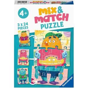 PUZZLE MIX & MATCH 3X24 PZ - FASHION MIX MOSTRI DIVERTENTI