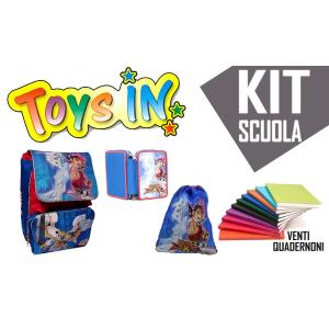 KIT SCUOLA YU-GI-OH ZAINO TROLLEY ASTUCCIO SACCA 20 QUADERNONI
