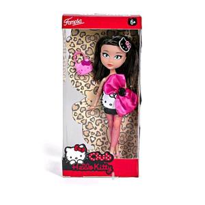 BAMBOLA HELLO KITTY DOLLS MORA CON ABITO NERO E FIOCCO ROSA ISABELLA